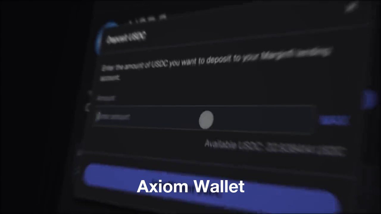 Axiom wallet guide, over the deposit screen